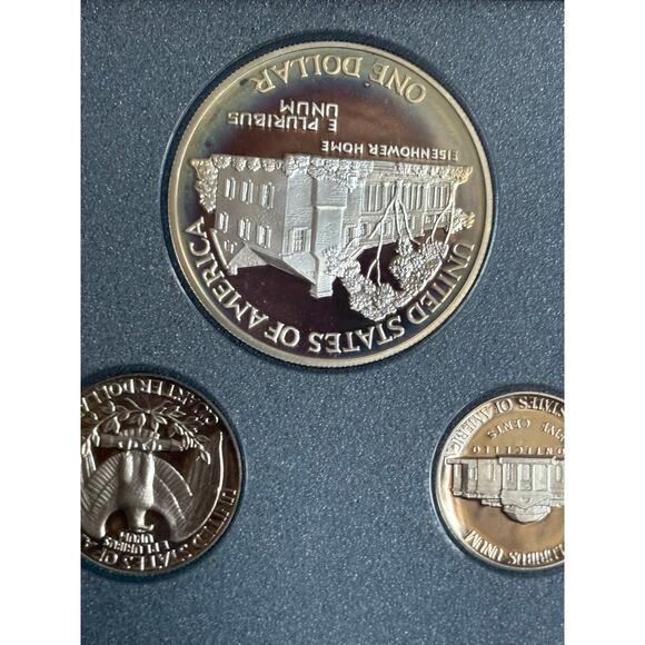 1990-P US Mint Prestige Proof Set Eisenhower Silver Dollar OGP & COA 6 Coins - Picture 4 of 8